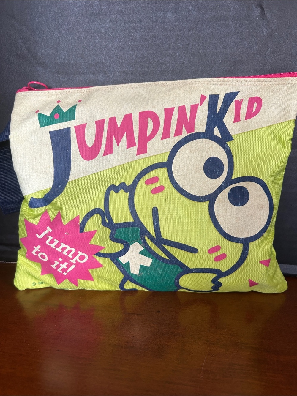 SANRIO 1992 KEROPPI Jumpin’ Kid Zippered Clutch with Wrist Strap